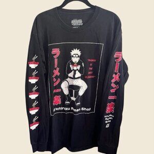 NARUTO SHIPPUDEN Ichiraku Ramen Shop Long Sleeve Graphic T-Shirt Size L